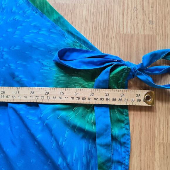 Indian Tropical Vintage Beach Wrap Maxi Dress Free Size Boho Hawaiian Vacation - Picture 10 of 11